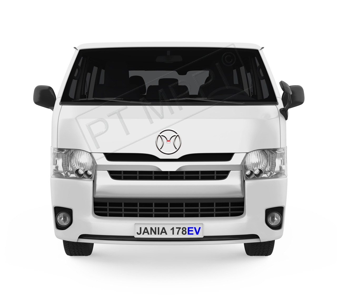 Mobil Minibus Listrik Jania 178EV tampak depan